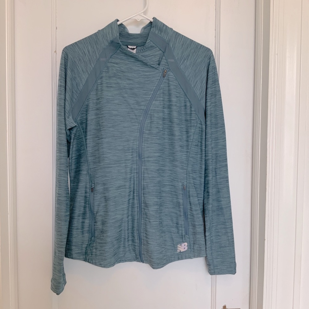 New Balance asymmetrical zip long sleeve top